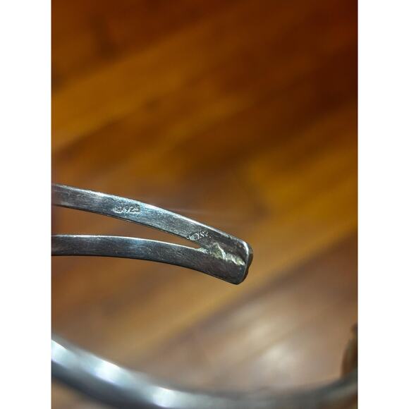 Vintage Mexico Sterling Silver Black Onyx Sunburst Statement Cuff Bracelet - Picture 4 of 4